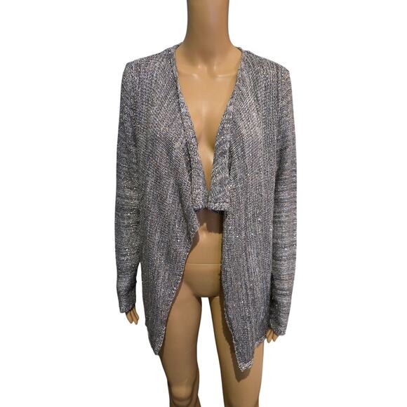 White House Black Market Sweaters - White House Black Market silver sequin cardigan tapered sweater size S